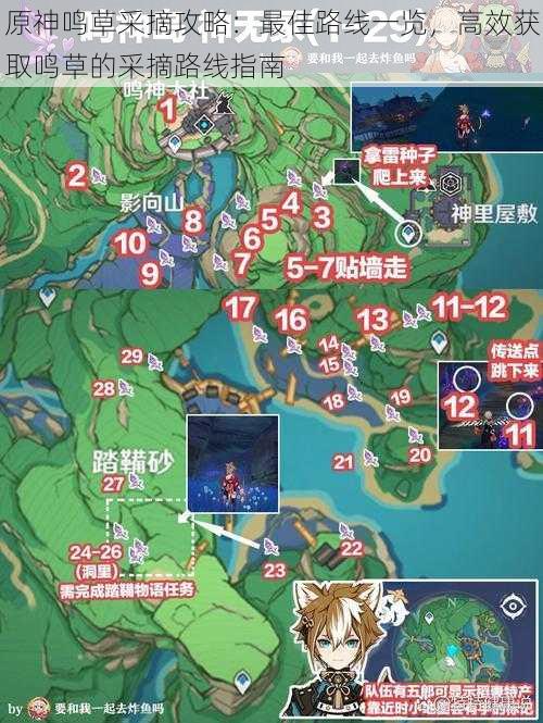 原神鸣草采摘攻略:最佳路线一览,高效获取鸣草的采摘路线指南